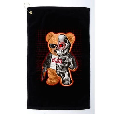 Funny Robot Terminator Teddy Bear Platinum Collection Golf Towel