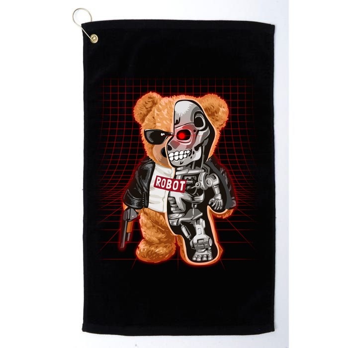 Funny Robot Terminator Teddy Bear Golf Towel