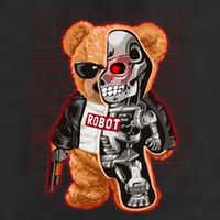 Funny Robot Terminator Teddy Bear Golf Towel