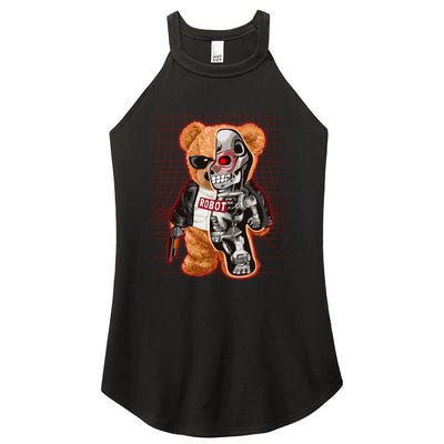 Funny Robot Terminator Teddy Bear Women's Perfect Tri Rocker Tank