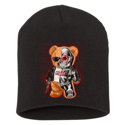 Funny Robot Terminator Teddy Bear Short Acrylic Beanie
