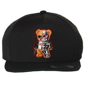 Funny Robot Terminator Teddy Bear Wool Snapback Cap