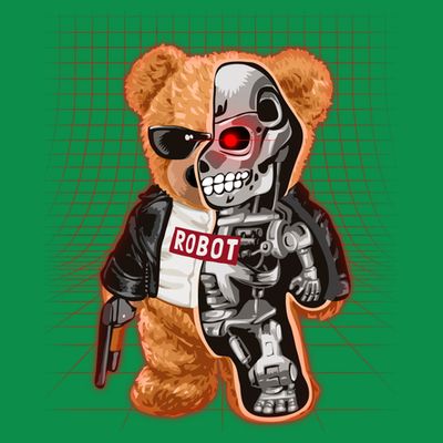 Funny Robot Terminator Teddy Bear T-Shirt