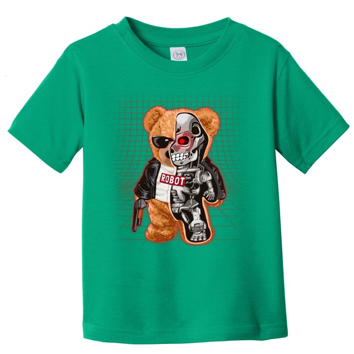 Funny Robot Terminator Teddy Bear Toddler T-Shirt