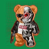 Funny Robot Terminator Teddy Bear Toddler T-Shirt