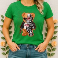 Funny Robot Terminator Teddy Bear Womens T-Shirt