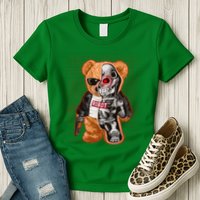 Funny Robot Terminator Teddy Bear Womens T-Shirt