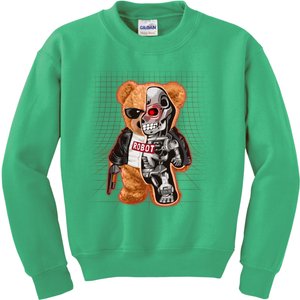 Funny Robot Terminator Teddy Bear Kids Sweatshirt