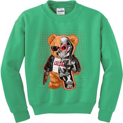 Funny Robot Terminator Teddy Bear Kids Sweatshirt