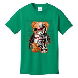 Funny Robot Terminator Teddy Bear Kids T-Shirt