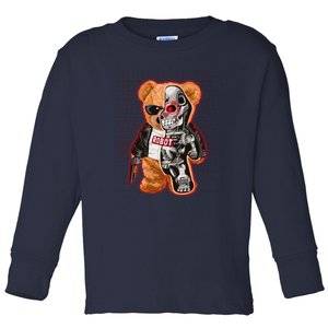 Funny Robot Terminator Teddy Bear Toddler Long Sleeve Shirt