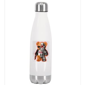 Funny Robot Terminator Teddy Bear Stainless Steel Insulated Water Bottle