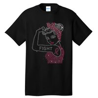 Fight Rosie The Riveter Rhinestone Breast Cancer Awareness Tall T-Shirt