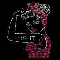 Fight Rosie The Riveter Rhinestone Breast Cancer Awareness Backpack