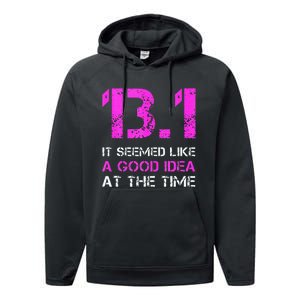 Funny Running Tanks. 13.1 Funny Half Marathon Performance Fleece Hoodie