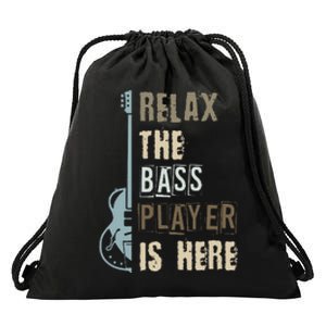 Funny Relax The Bass Player Is Here Bass Guitar Drawstring Bag