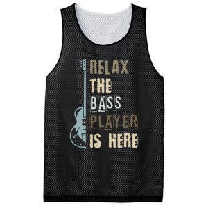 Funny Relax The Bass Player Is Here Bass Guitar Mesh Reversible Basketball Jersey Tank