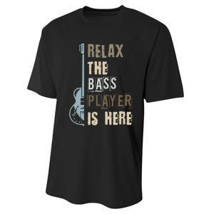 Funny Relax The Bass Player Is Here Bass Guitar Performance Sprint T-Shirt