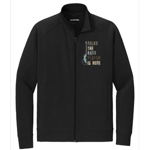 Funny Relax The Bass Player Is Here Bass Guitar Stretch Full-Zip Cadet Jacket