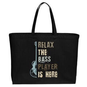 Funny Relax The Bass Player Is Here Bass Guitar Cotton Canvas Jumbo Tote