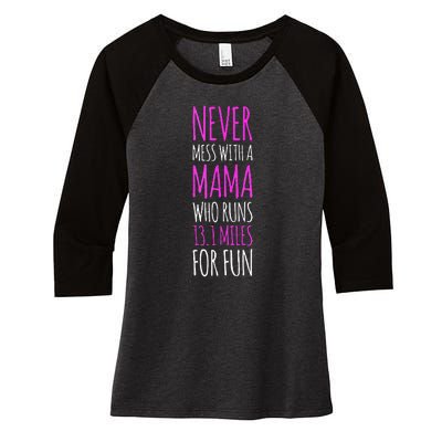 Funny Running Tanks. 13.1 Half Marathon Runner Mom Gift Women's Tri-Blend 3/4-Sleeve Raglan Shirt