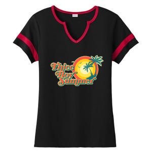 Funny Retro Thicc Boy Summer Ladies Halftime Notch Neck Tee