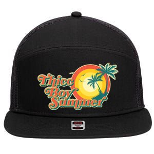 Funny Retro Thicc Boy Summer 7 Panel Mesh Trucker Snapback Hat