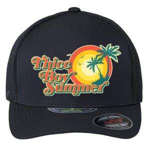 Funny Retro Thicc Boy Summer Flexfit Unipanel Trucker Cap