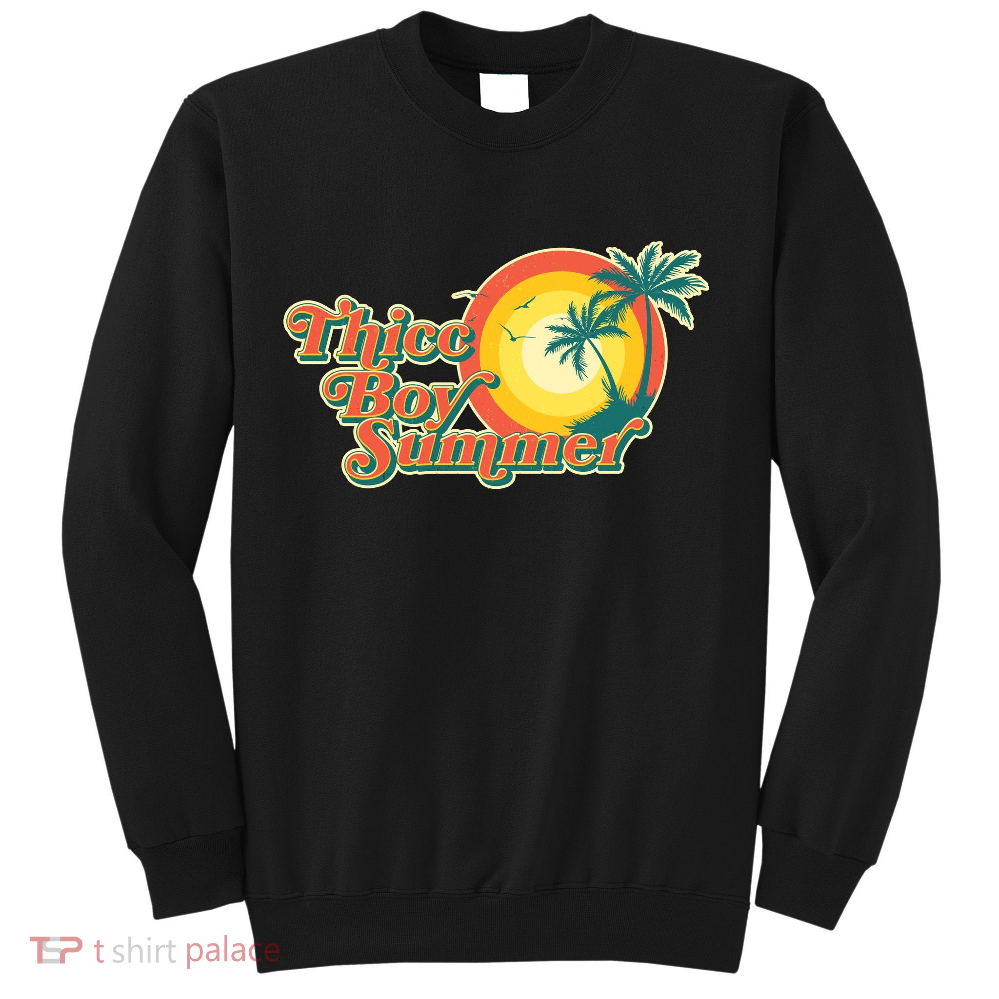 Funny Retro Thicc Boy Summer Sweatshirt