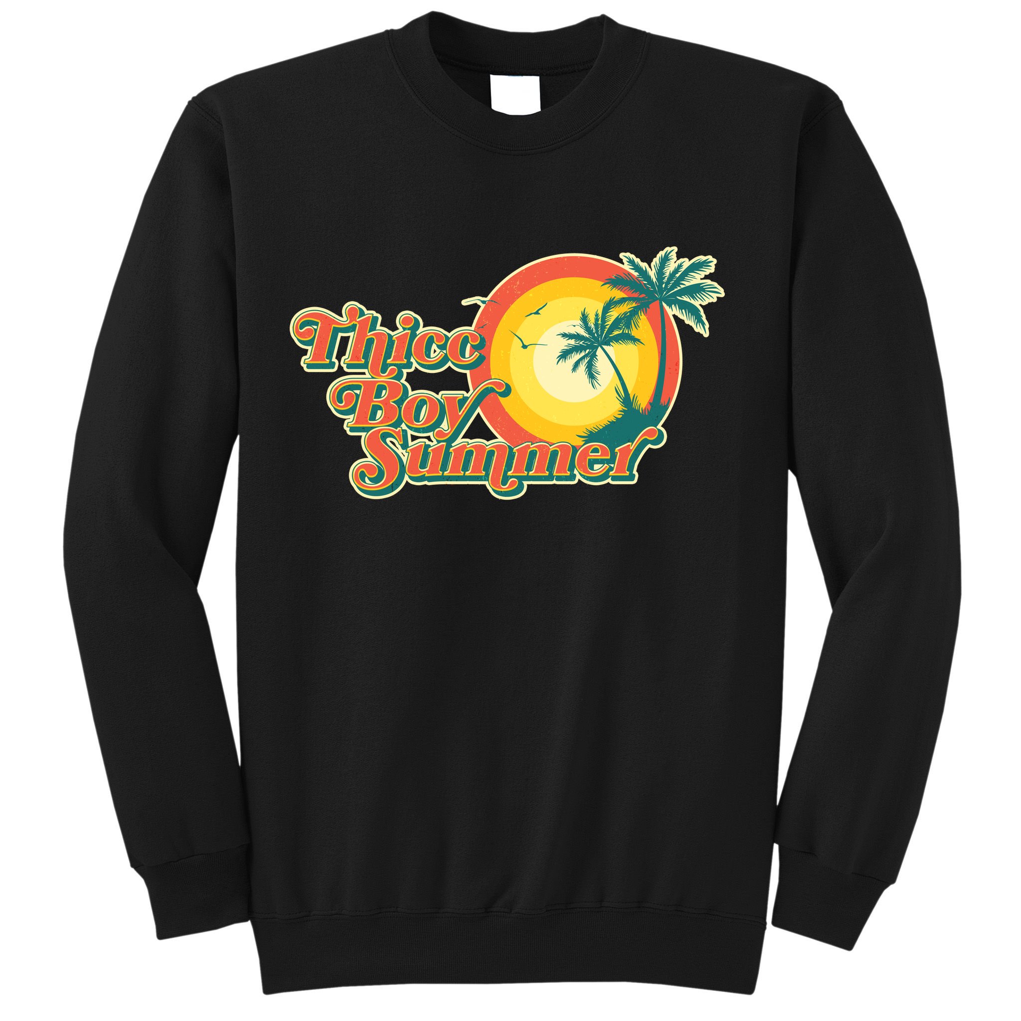Funny Retro Thicc Boy Summer Sweatshirt