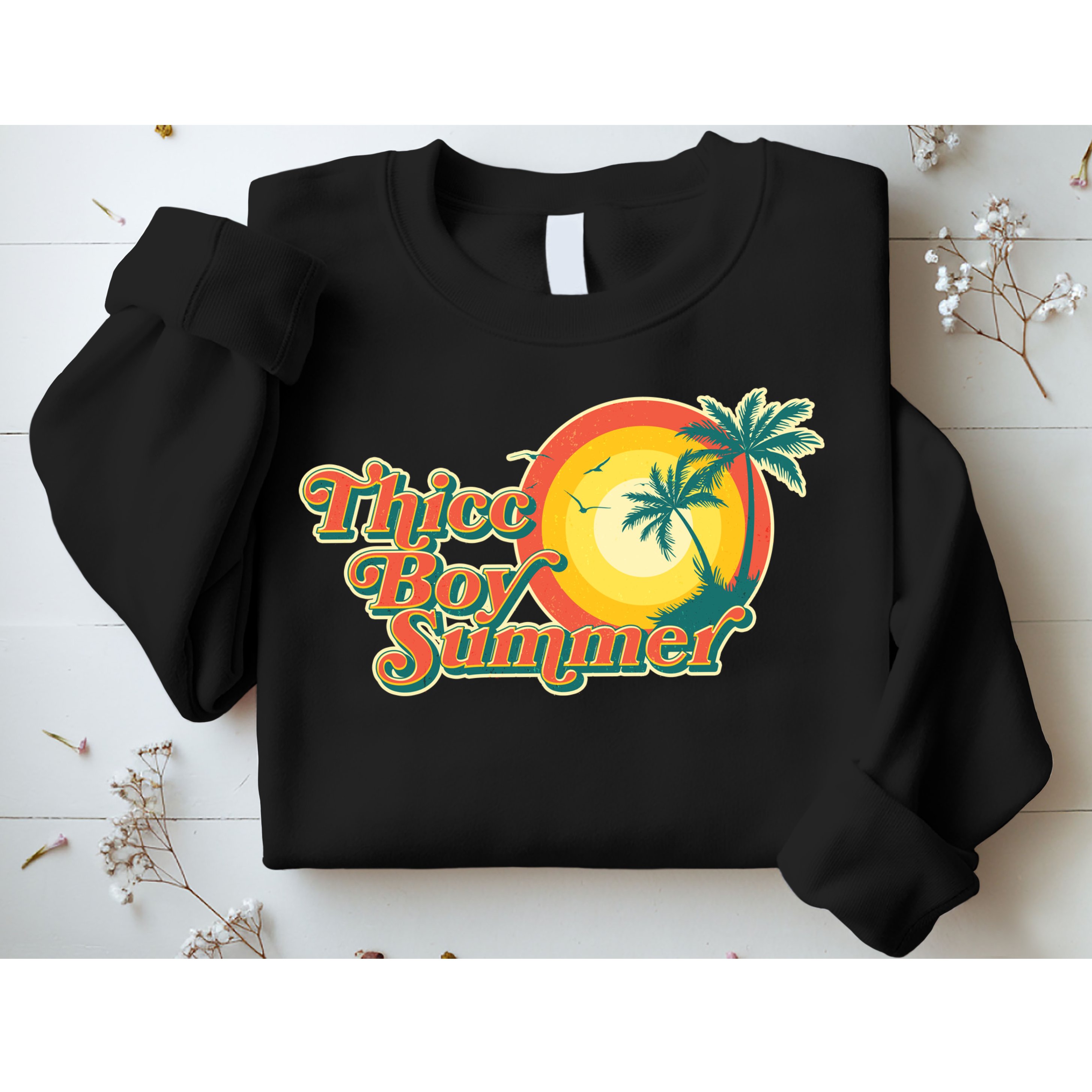 Funny Retro Thicc Boy Summer Sweatshirt