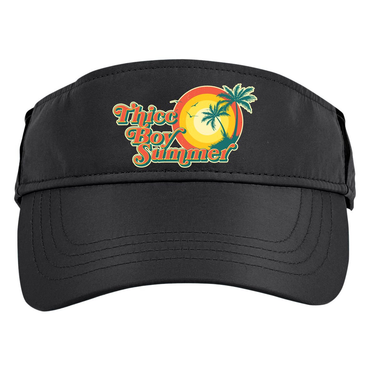 Funny Retro Thicc Boy Summer Adult Drive Performance Visor
