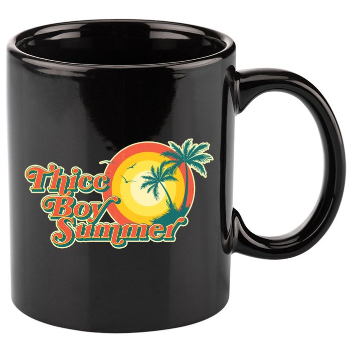 Funny Retro Thicc Boy Summer 11oz C Handle Ceramic Mug