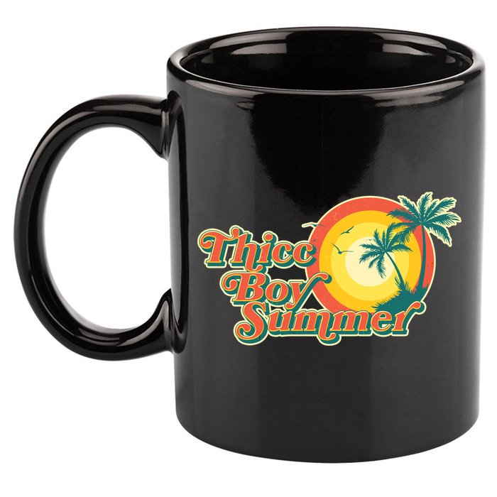 Funny Retro Thicc Boy Summer 11oz C Handle Ceramic Mug
