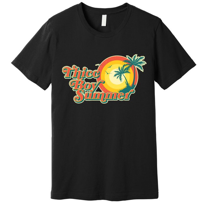 Funny Retro Thicc Boy Summer Premium T-Shirt