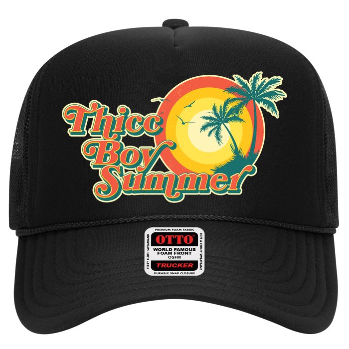 Funny Retro Thicc Boy Summer Trucker Hat