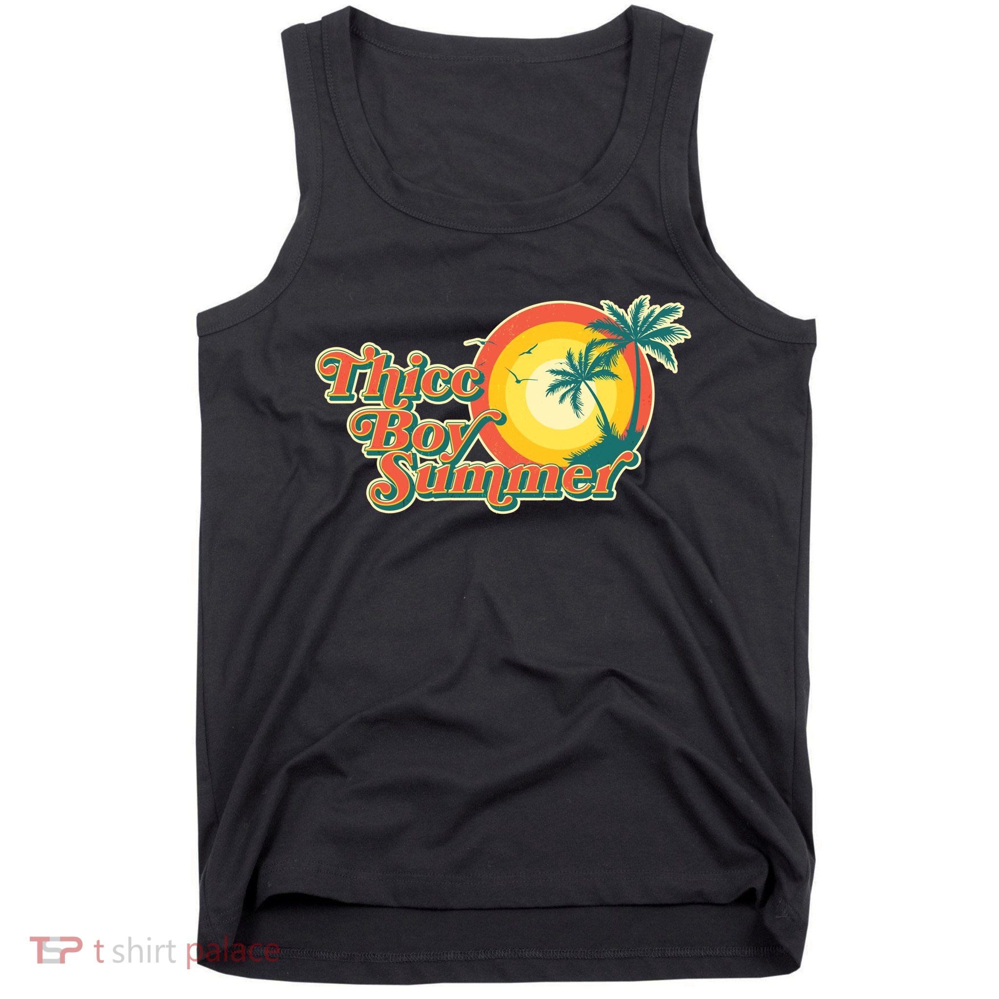 Funny Retro Thicc Boy Summer Tank Top