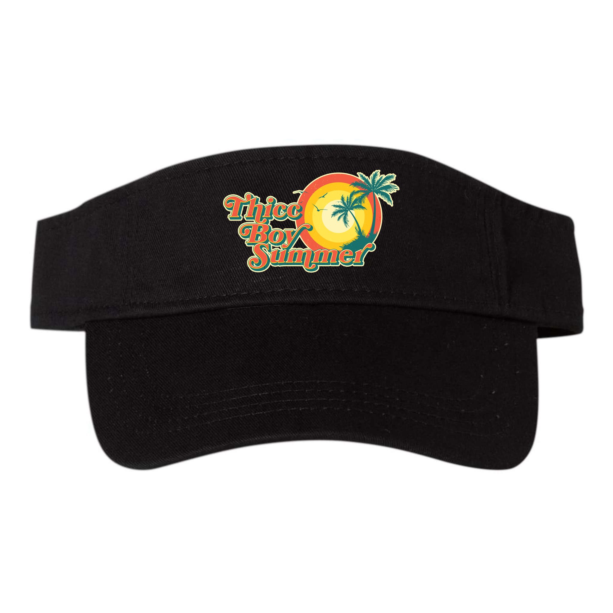 Funny Retro Thicc Boy Summer Visor