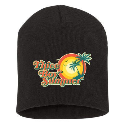 Funny Retro Thicc Boy Summer Short Acrylic Beanie