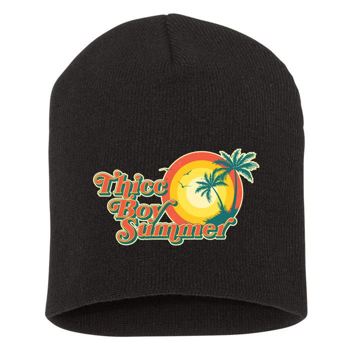 Funny Retro Thicc Boy Summer Short Acrylic Beanie