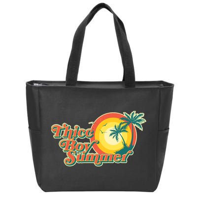 Funny Retro Thicc Boy Summer Zip Tote Bag