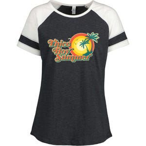 Funny Retro Thicc Boy Summer Enza Ladies Jersey Colorblock Tee