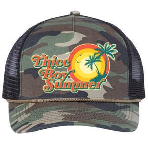 Funny Retro Thicc Boy Summer Retro Rope Trucker Hat Cap