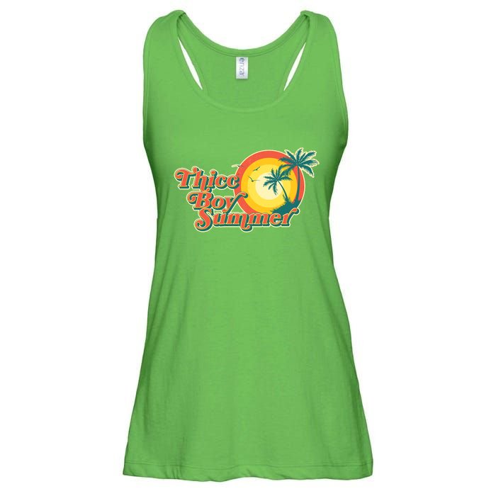 Funny Retro Thicc Boy Summer Ladies Essential Flowy Tank