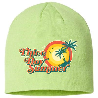 Funny Retro Thicc Boy Summer Sustainable Beanie