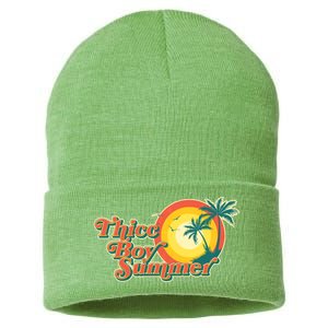 Funny Retro Thicc Boy Summer Sustainable Knit Beanie