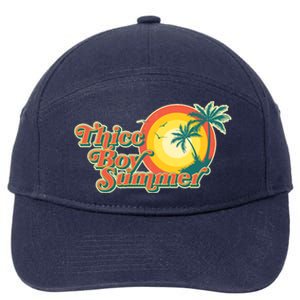 Funny Retro Thicc Boy Summer 7-Panel Snapback Hat