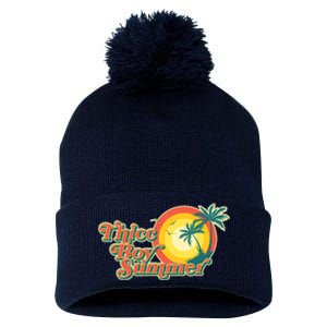 Funny Retro Thicc Boy Summer Pom Pom 12in Knit Beanie