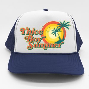 Funny Retro Thicc Boy Summer Trucker Hat