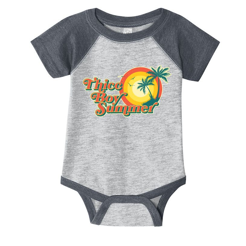 Funny Retro Thicc Boy Summer Infant Baby Jersey Bodysuit